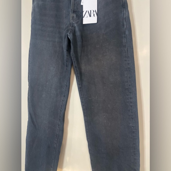 NWT ZARA SIGNATURE DENIM THE LOOSE FIT IN DISTRESSED RESIN STRAIGHT LEG EU34/US2 - Picture 2 of 15